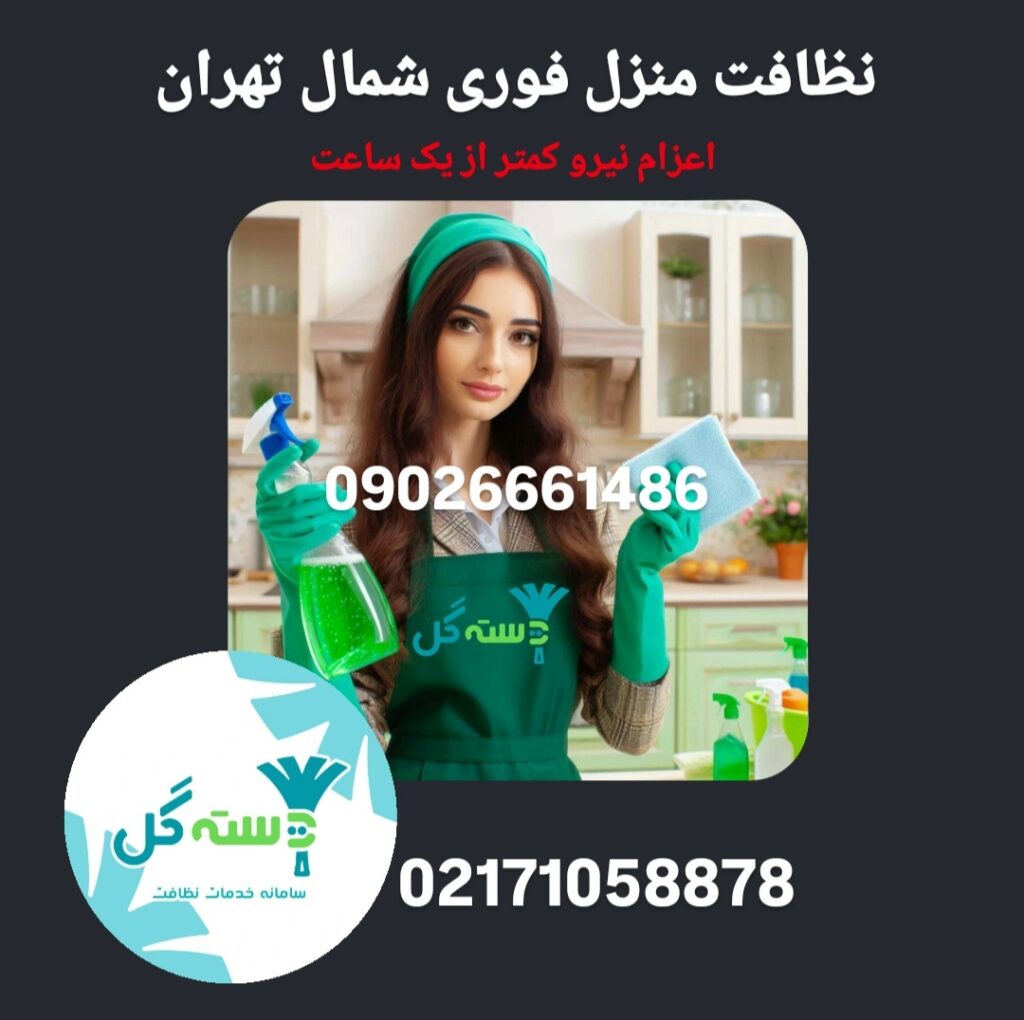 نظافت منزل فوری شمال تهران شرکت نظافتی دسته گل